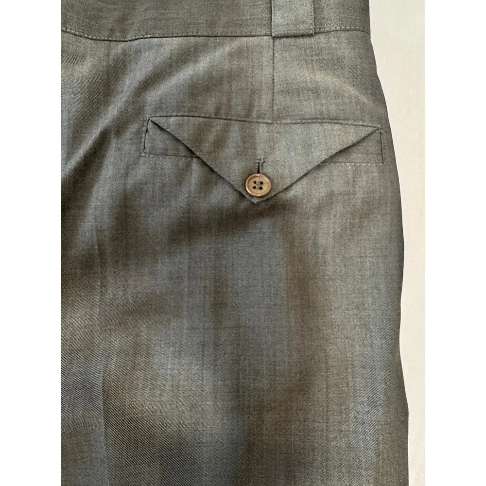 Gianni Versace VTG Mens Gray 100% Lana Wool Triple Pleated Trousers Italy 31x30